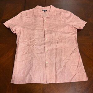 Express Mens Pink Short Sleeve Button-Up Size M